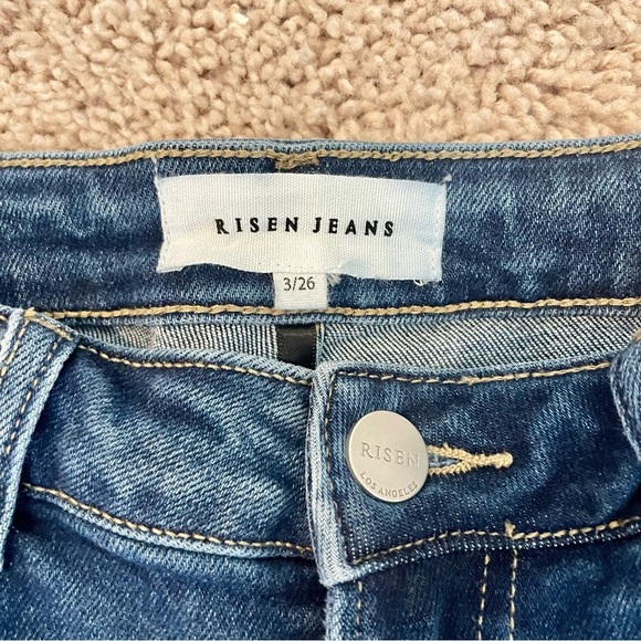 RDP5572 Risen High Rise Crop Ankle Flare Raw Hem Jean - Picture 8 of 12